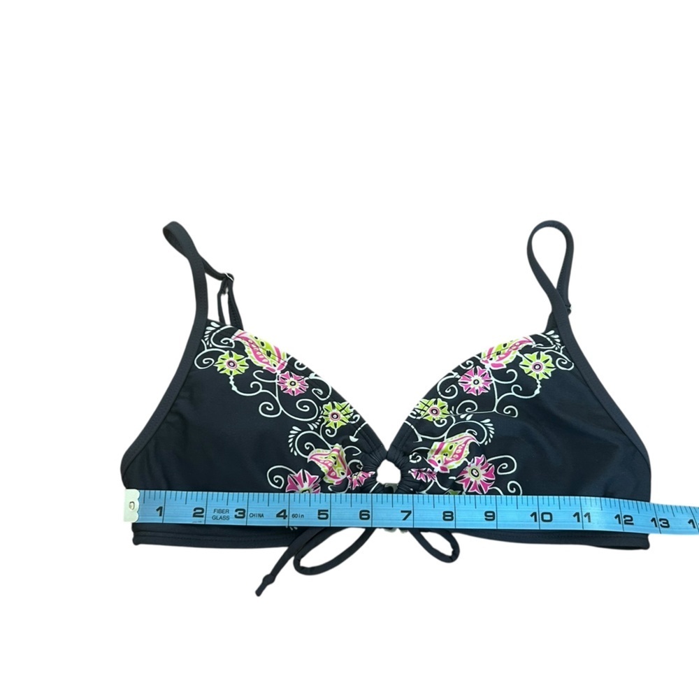 Athleta Grey Paisley Floral Off Shore Padded Bikini Top Swimwear Womens Sz XS - Picture 9 of 10